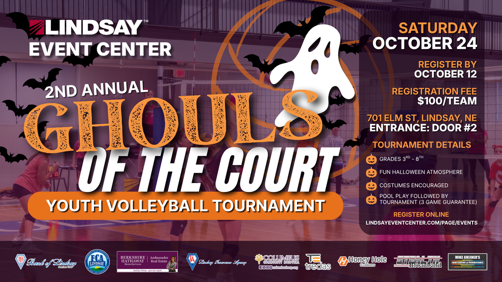 2nd Annual Ghouls of the Court Youth Volleyball Tournament information.