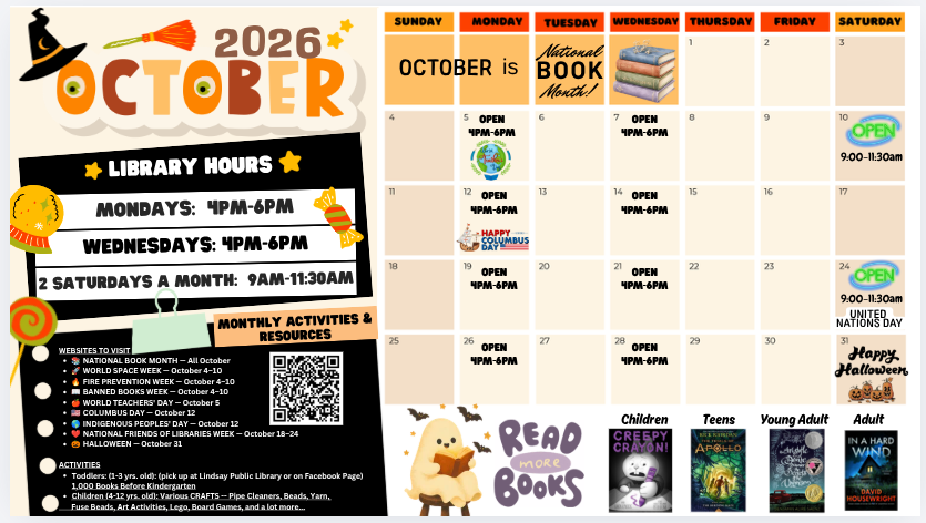 October 2026 Calendar & Newsletter