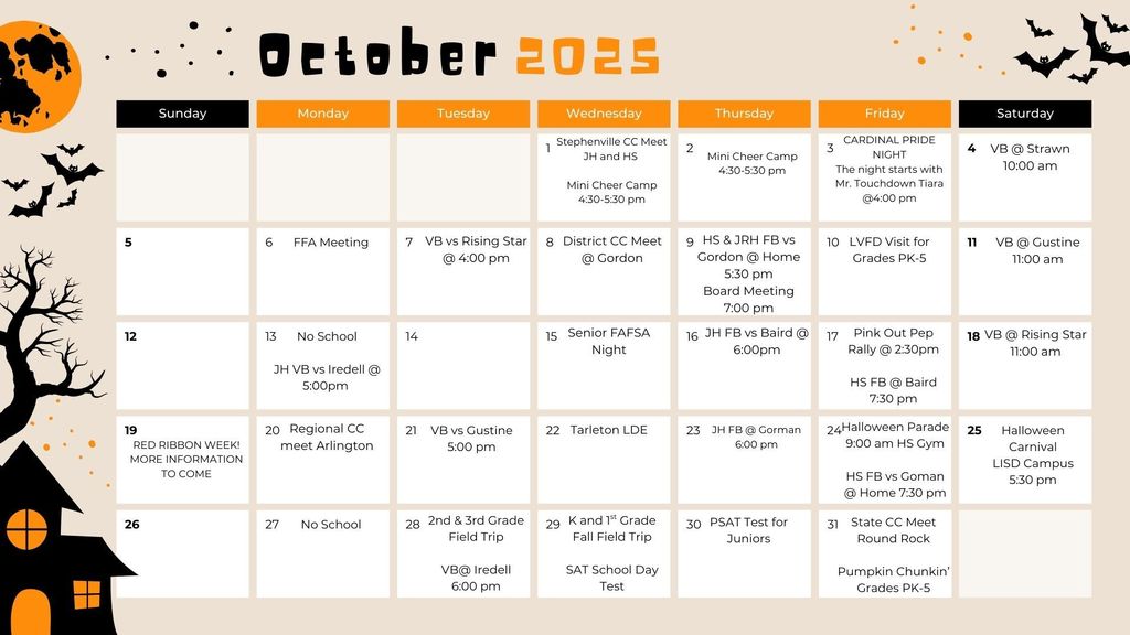 October Calendar