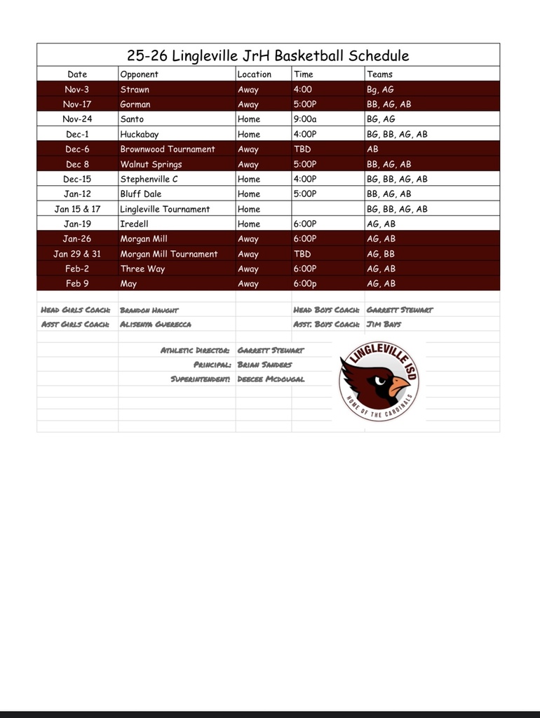 JH Schedule