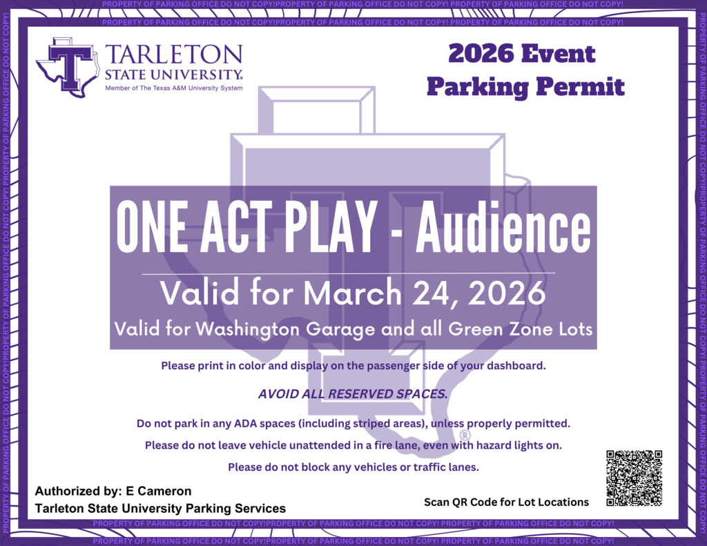 OAP Audience Parking Pass