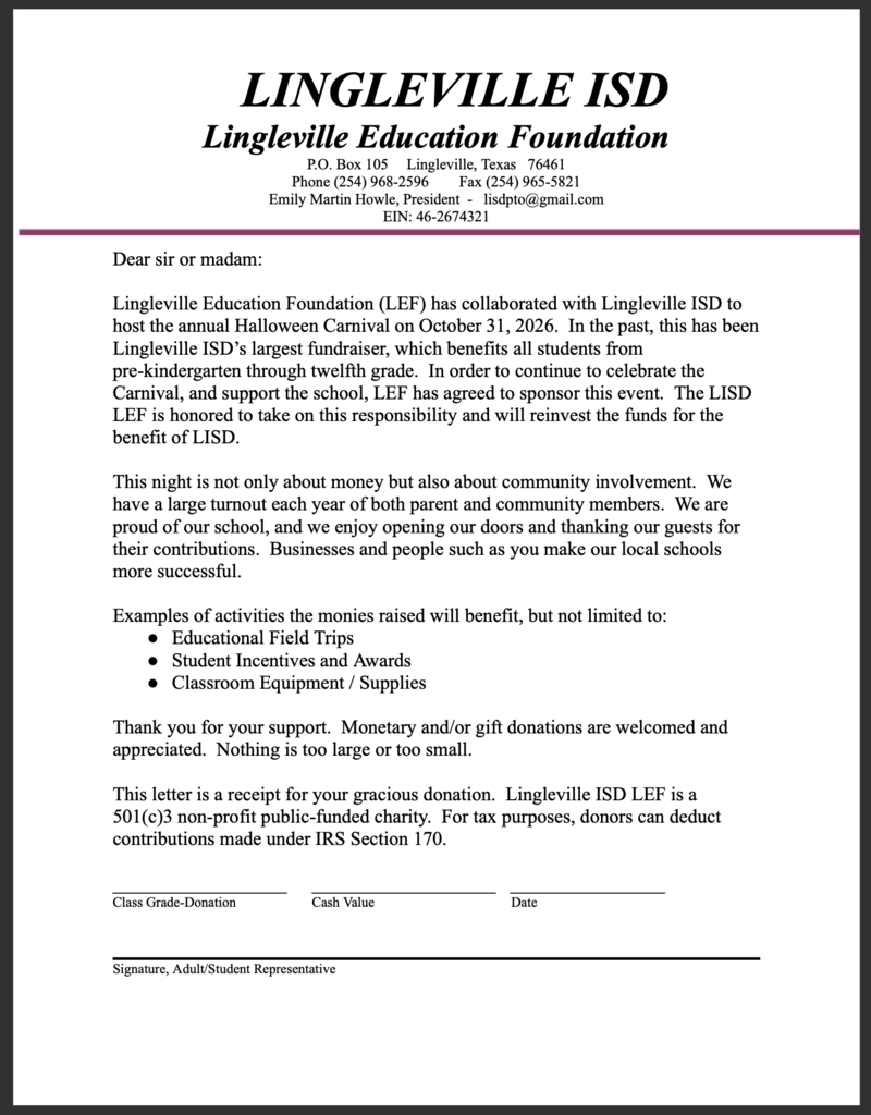 Donor Letter