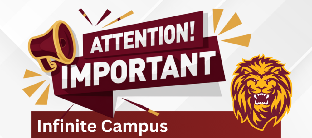 Attention Important, Lion Head and Maroon and Gold Graphics