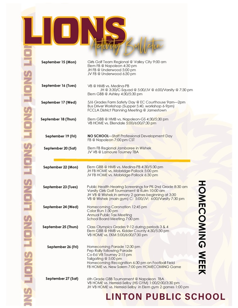 2 week bulletin