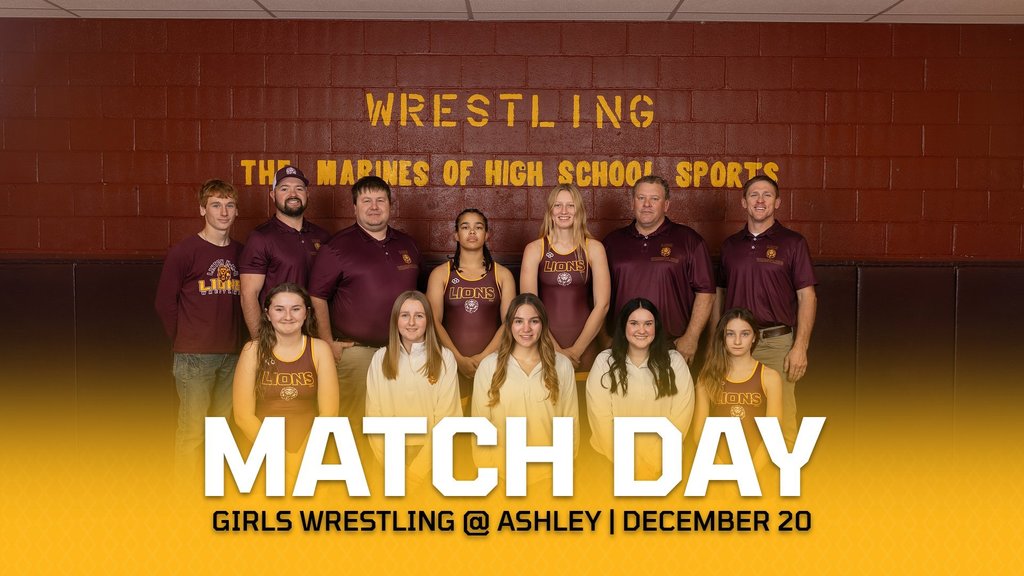 📣 Girls Wrestling at Ashley Tournament! 🥋 Good luck to our girls as they compete today! 💪 Let's show our support and cheer them on!  #LintonHMB #GirlsWrestling #GoLions #MaroonAndGold