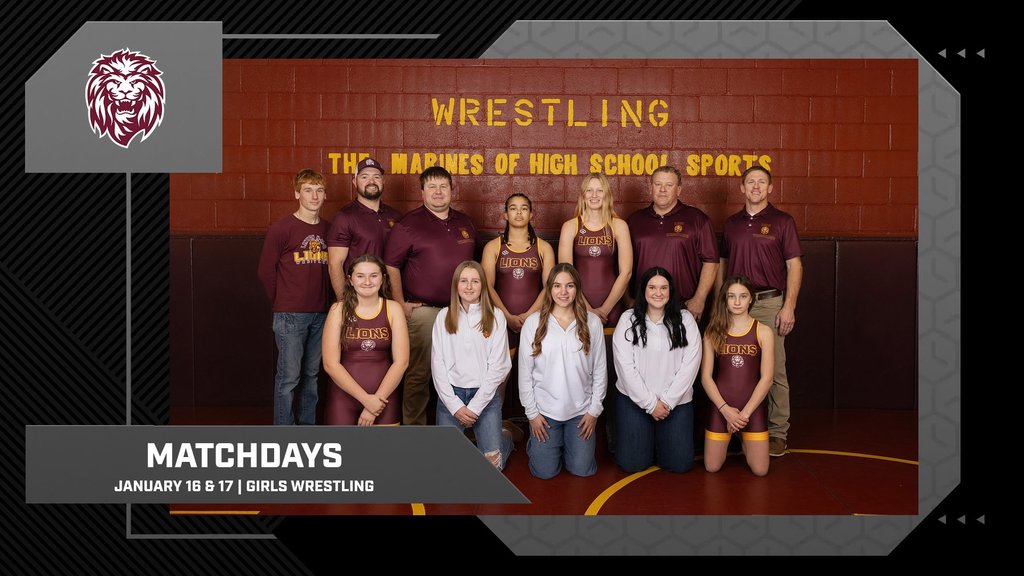 🤼‍♀️ TWO DAYS. TWO STOPS. ALL GRIT. 🤼‍♀️  The Linton-HMB girls wrestling team is hitting the mat for two straight days!  🔥 Today: Quad at New Salem 🔥 Tomorrow: Tournament at Hazen  Best of luck, Lions—wrestle tough! 🦁