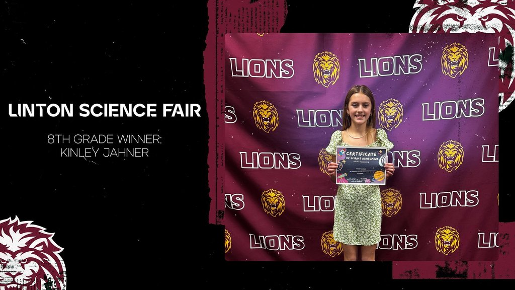 🔬🏆 Congratulations to Our Linton Science Fair Winners! 🏆🔬  These students will advance to the Regional Science Fair in Bismarck on March 16th — and we can’t wait to see you represent Linton on the next stage!  Good luck at regionals! 8th grade winner is kinley jahner