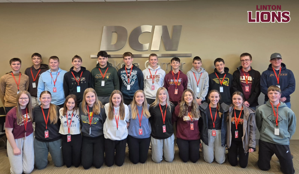 Exploring the tech that keeps North Dakota connected! 💻🌐 Our 9th grade Business Computer Applications class visited Dakota Carrier Network today to get a behind-the-scenes look at the fiber-optic network powering internet and data across the state.  Big thanks to DCN for the awesome tour and for helping our students learn about real-world careers in technology!