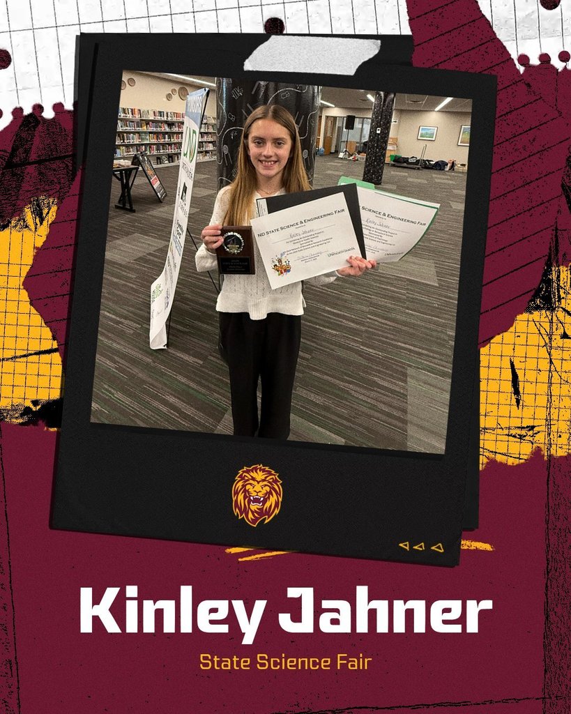 Kinley Jahner holding awards for state science fair