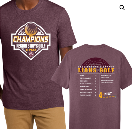 Region Champ Golf Shirt, Maroon and Gold