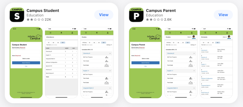 IC parent ans student poratl app