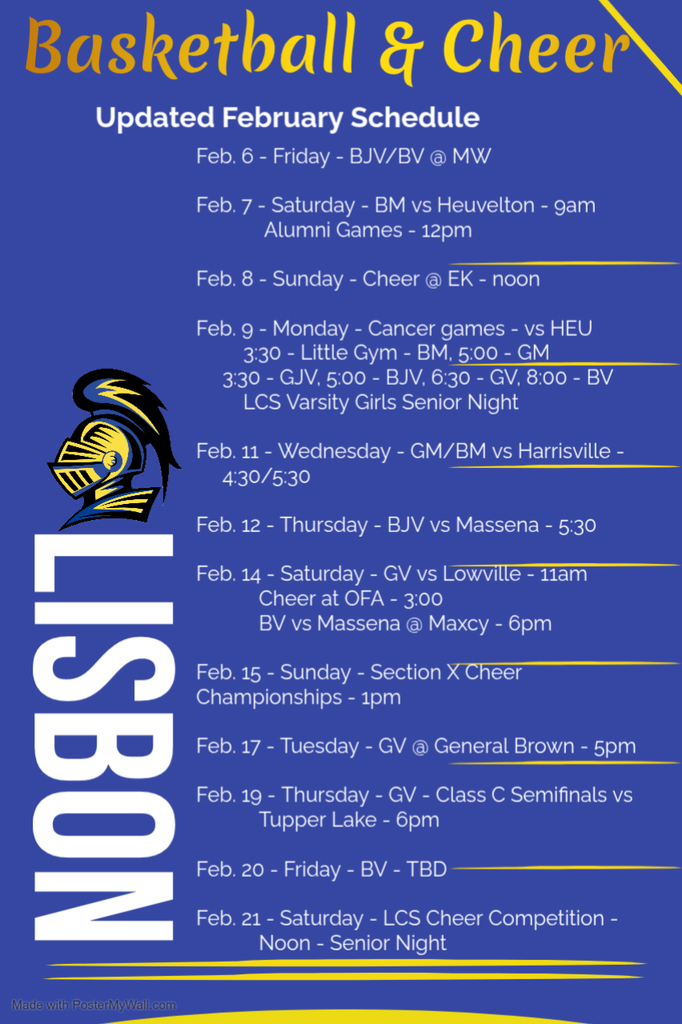 Updated February Schedule