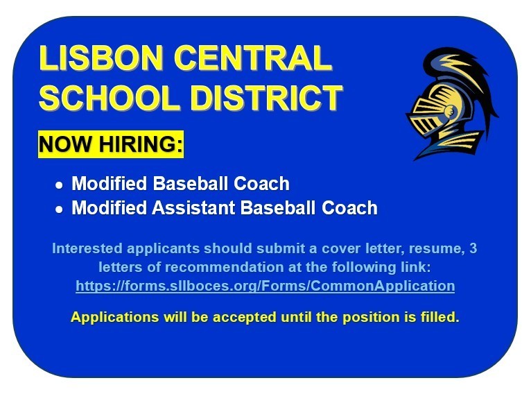 Modified Baseball Coach & Modified Assistant Baseball Coach