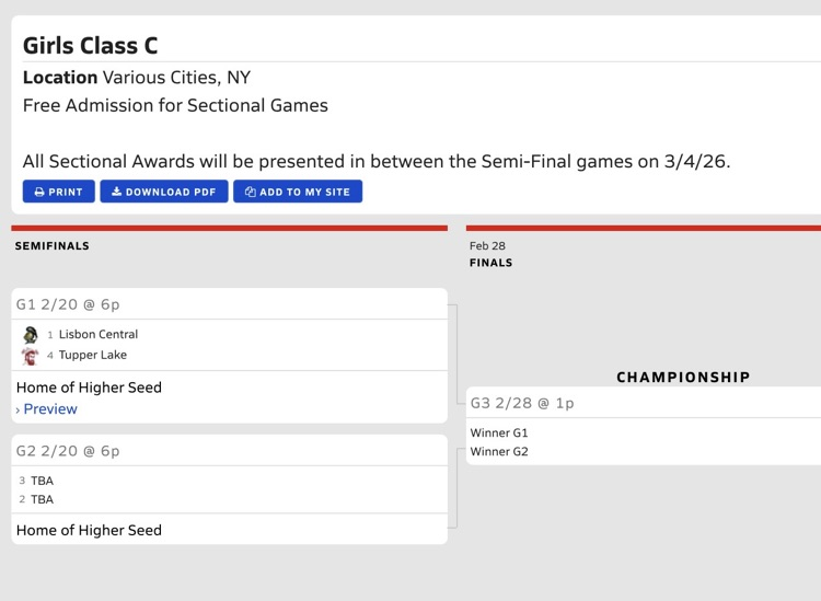 Girls playoff bracket