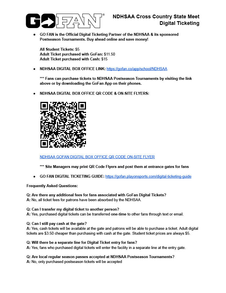 State Cross Country Ticketing Information