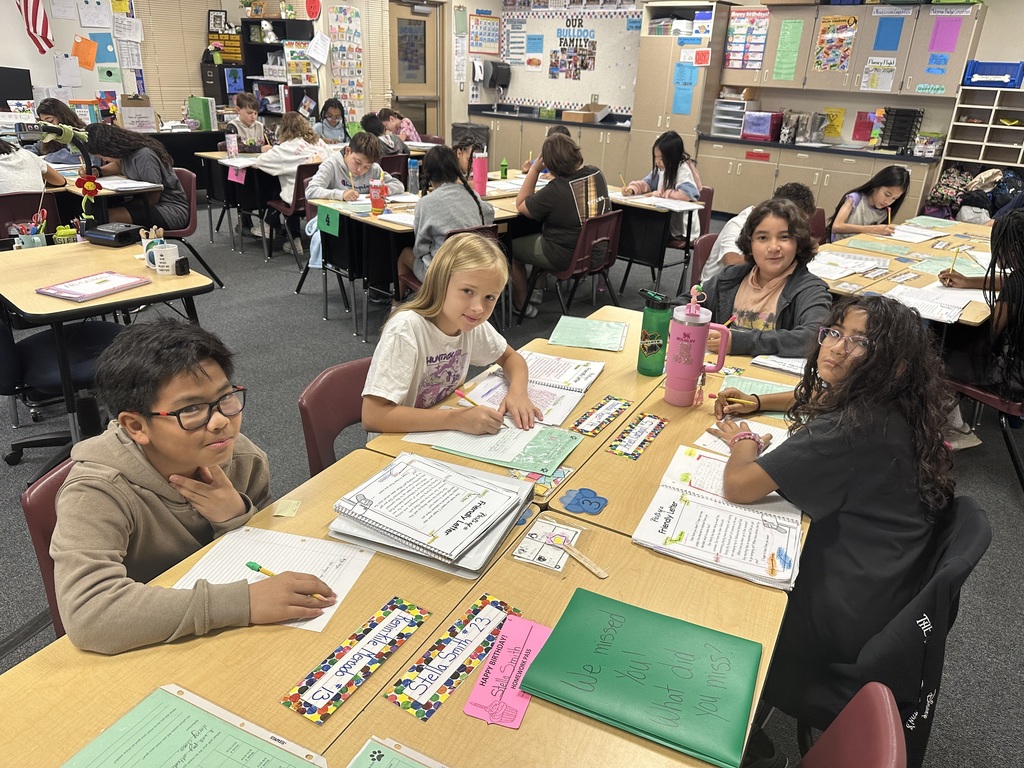 Students writing to pen pals in North Dakota