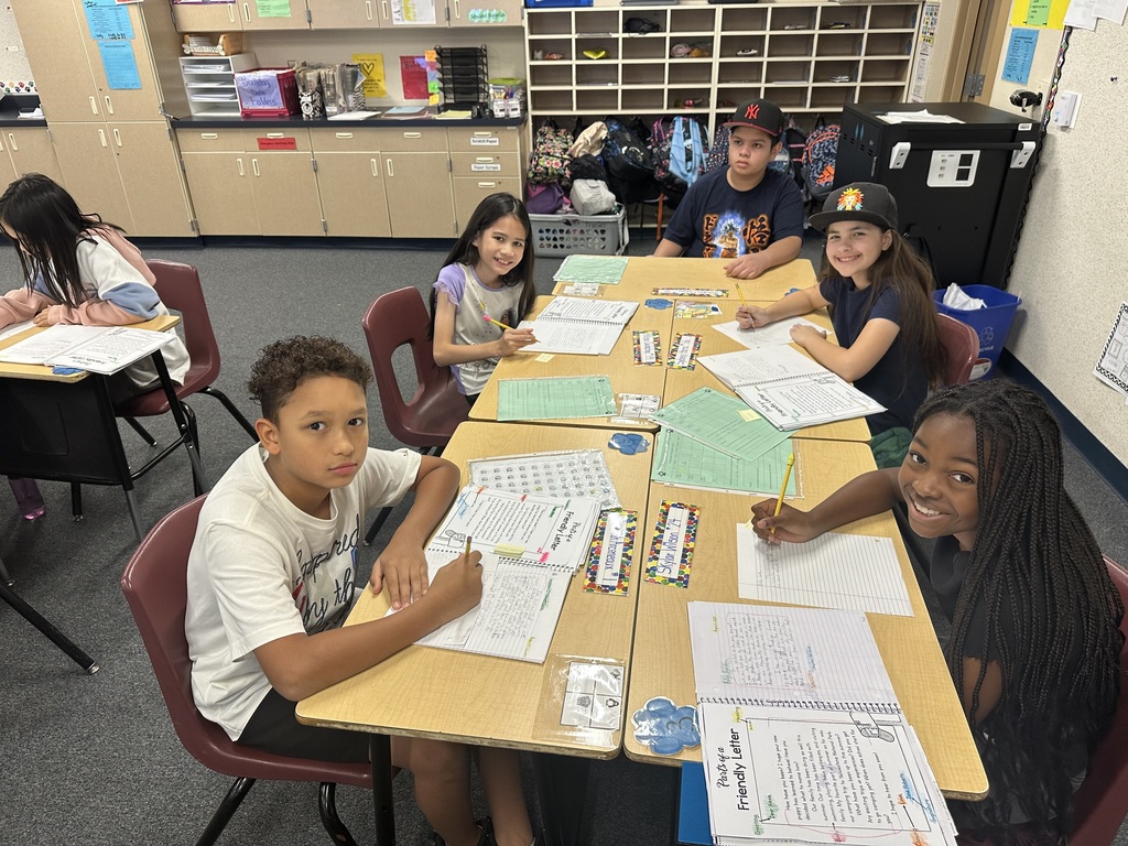 Students writing to pen pals in North Dakota
