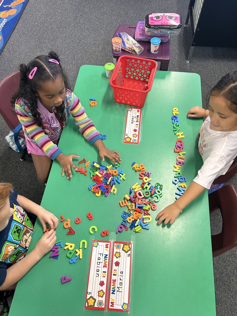 Kindergarten students in reading centers