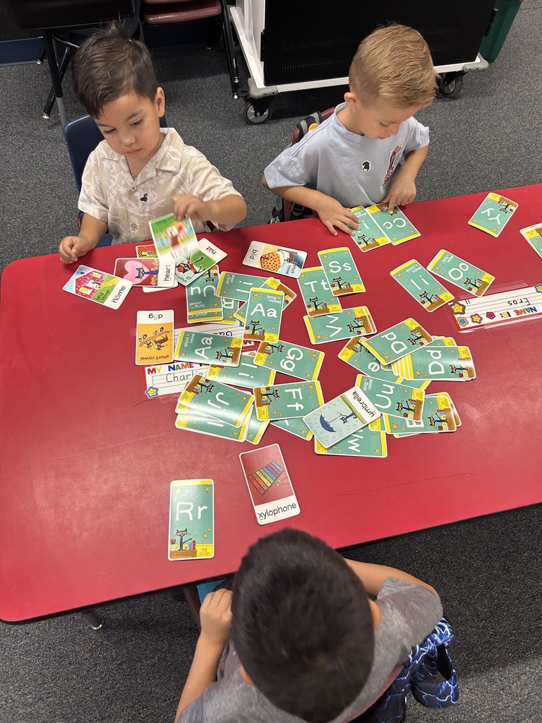 Kindergarten students in reading centers