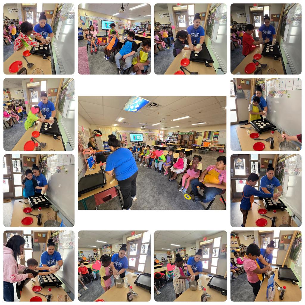 Mrs. Mazon's Class making pancakes