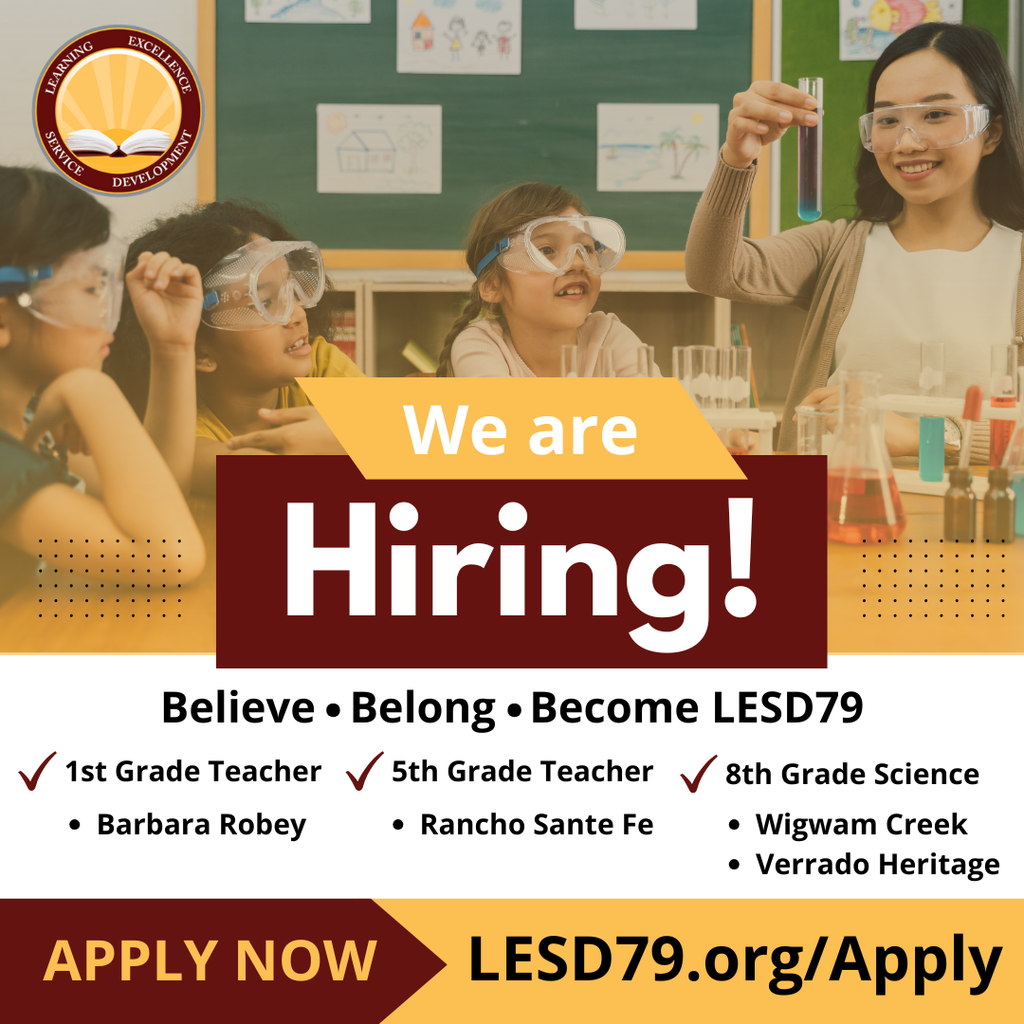 Now Hiring, apply lesd79.org/apply