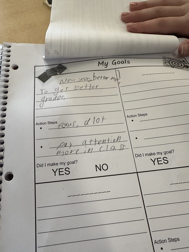 4th Grade New Years Goals