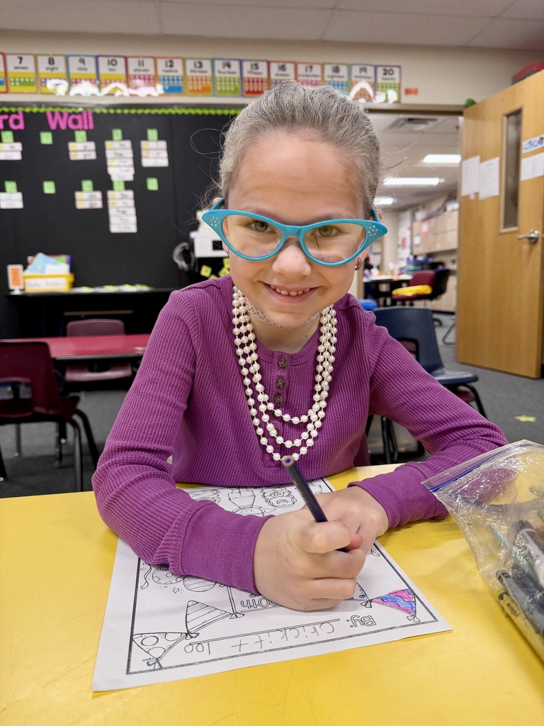 Student Celebrating the 100th Day of School