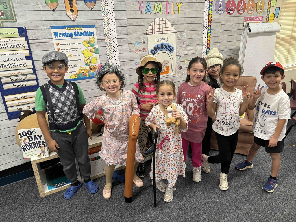 Students Celebrating the 100th Day of School
