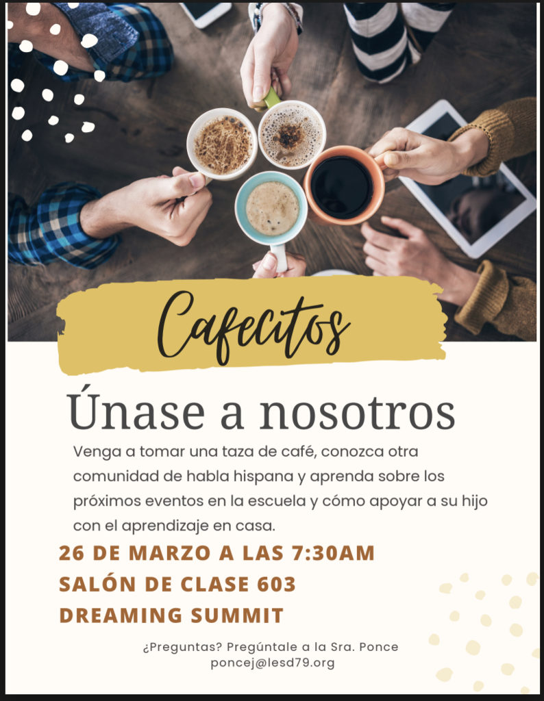 Cafecitos: March 26th 7:30 AM