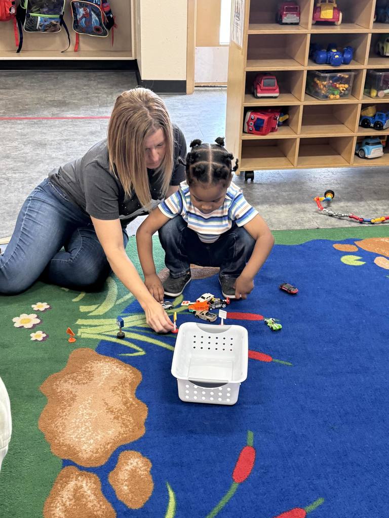 Mrs.Hill with our Preschool learners