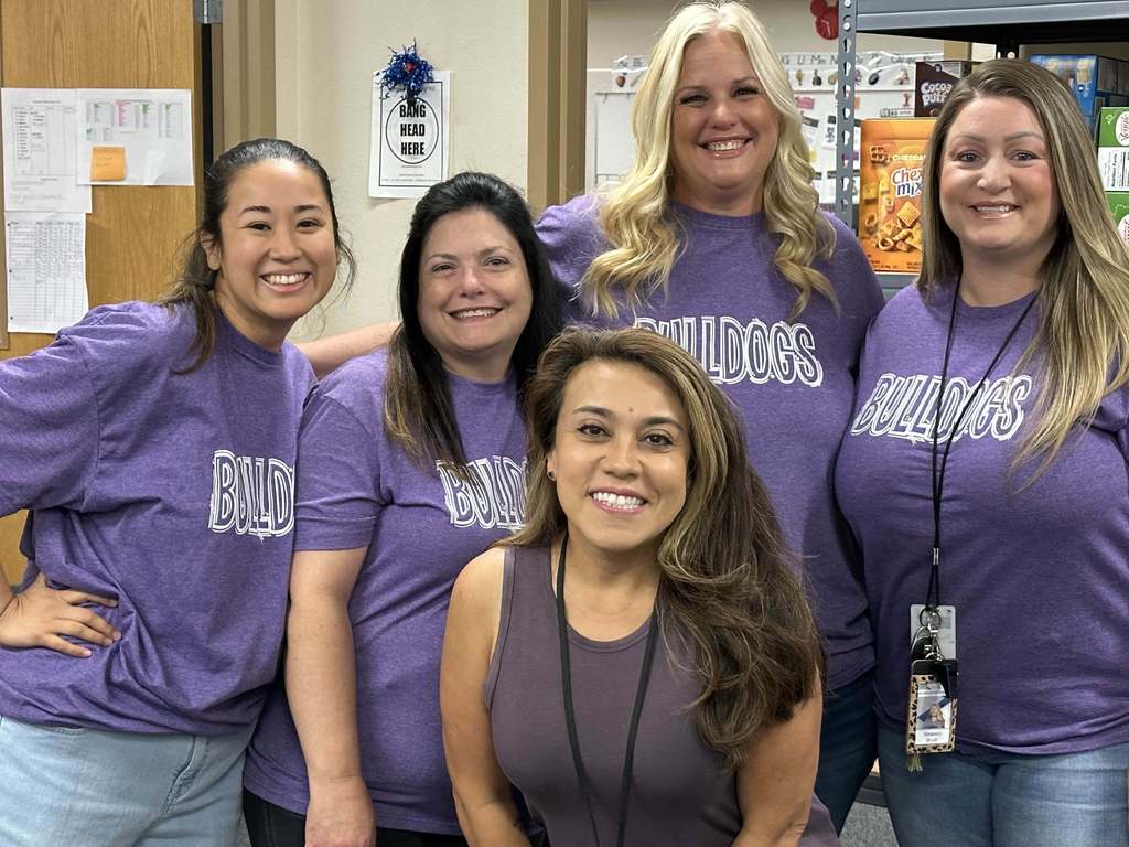 Kindergarten wearing purple