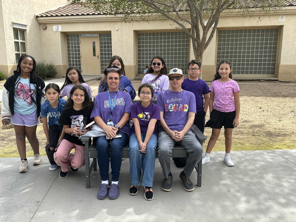 Third grade wearing purple