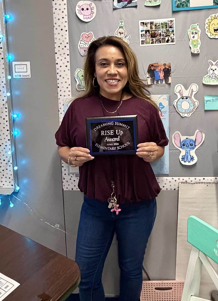 Mrs. Ruiz - April's Rise Up award winner