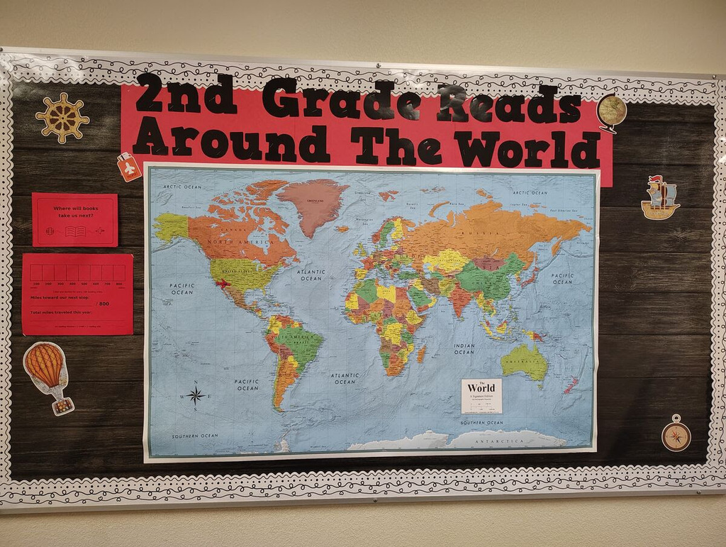2nd grade read around the world board