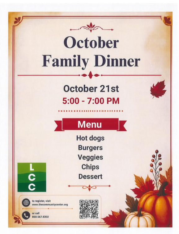 October Family Dinner Flyer