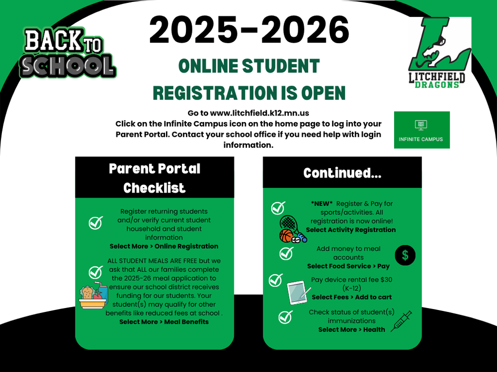 Online Registration now open for 2025-2026