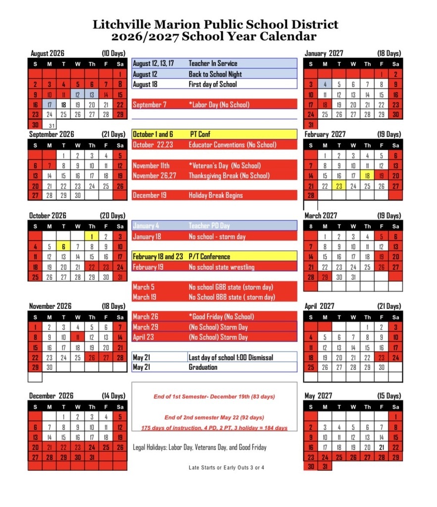 2026-27 School Calendar