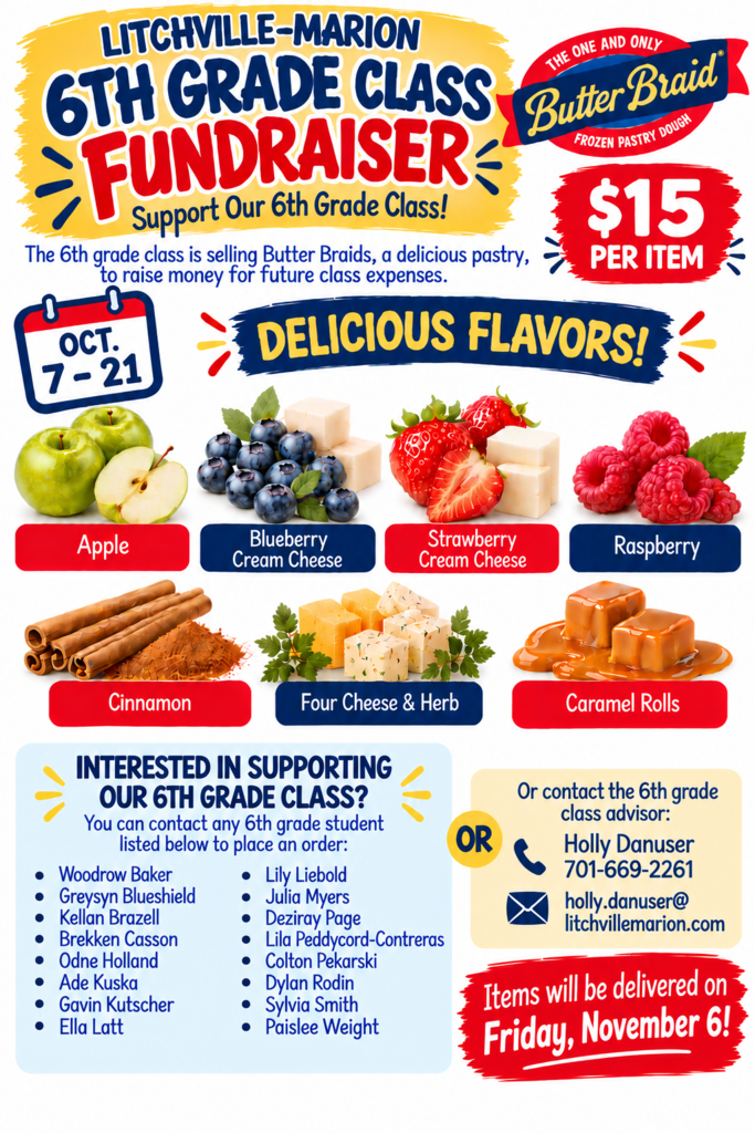 6th Grade Class Butter Braid Fundraiser