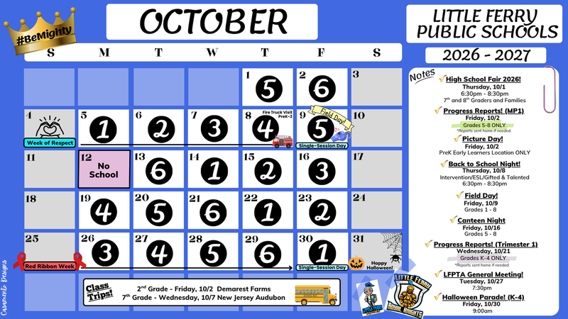 October School Calendar