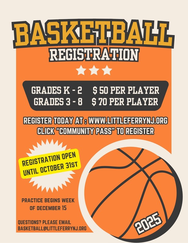 Rec Basketball Registration through  10/31