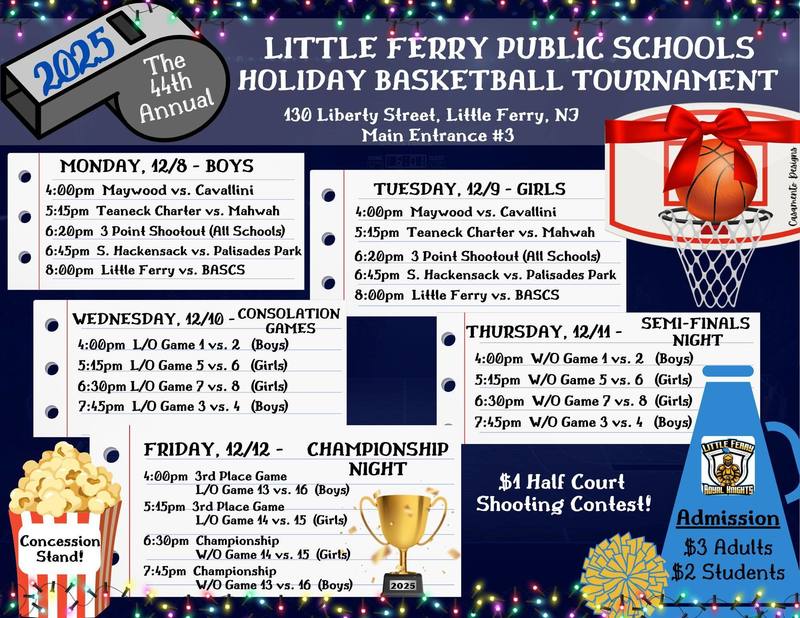 44th Holiday Tournament Schedule