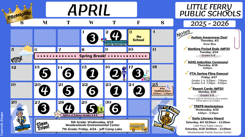 April 2026 LFPS Calendar-Revised