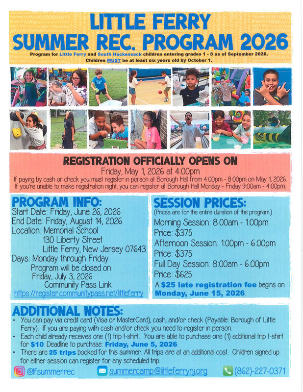 Summer Rec 2026 Flyer and Trips
