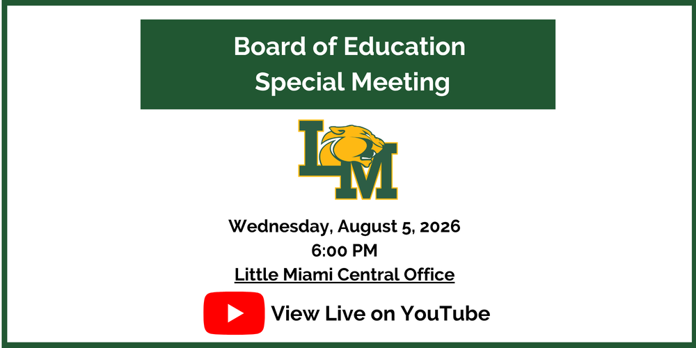 August 5 Special Board Meeting Notice