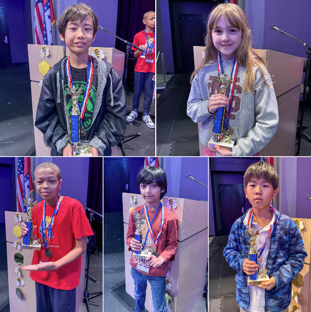 Winners of the 2026 LRSD Districtwide Spelling Bee pose with their trophies