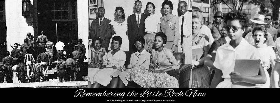 collage photo of little rock nine