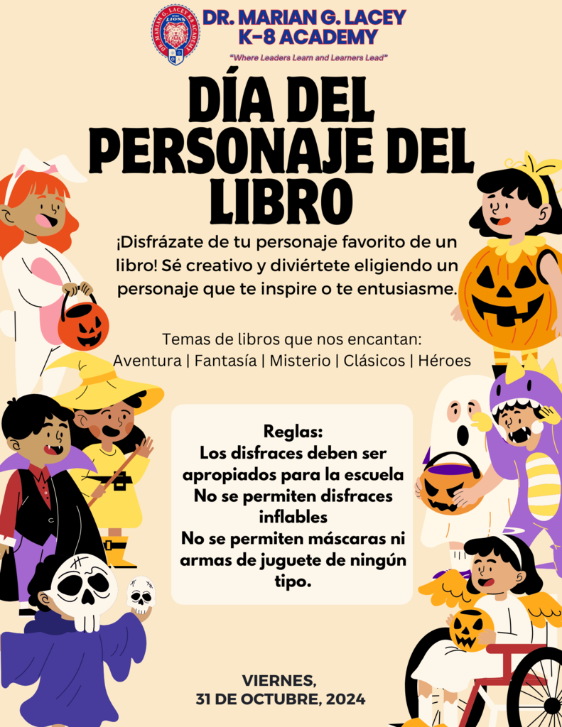 Book Character Dress Up Day - October 31