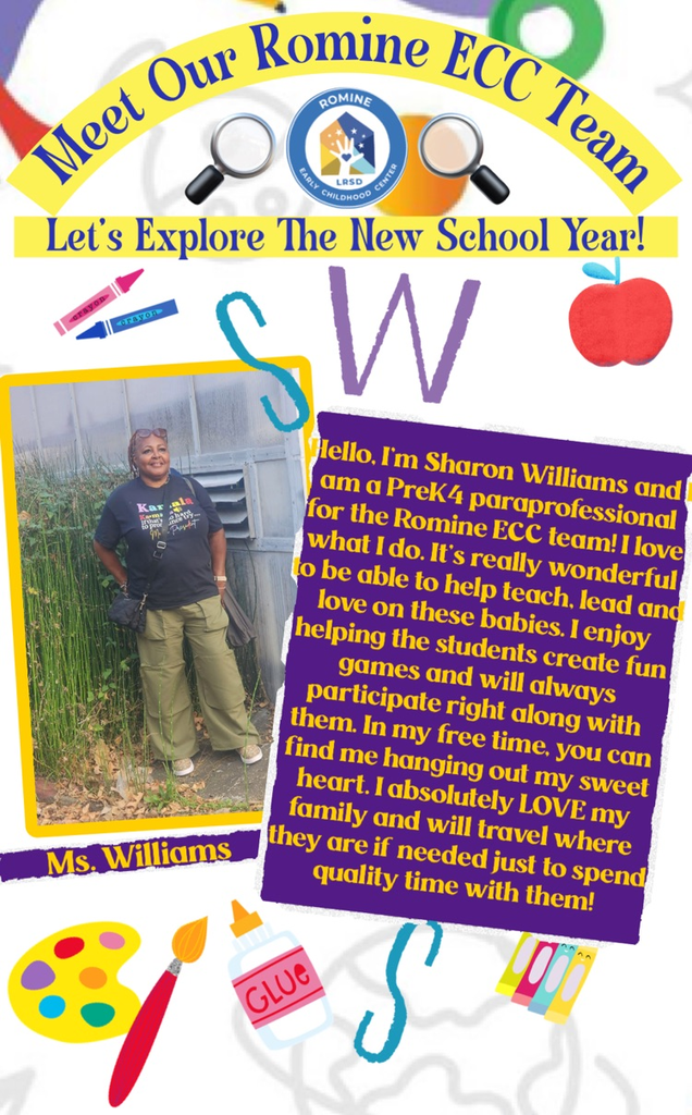 Ms. Sharon is a PreK 4 paraprofessional 