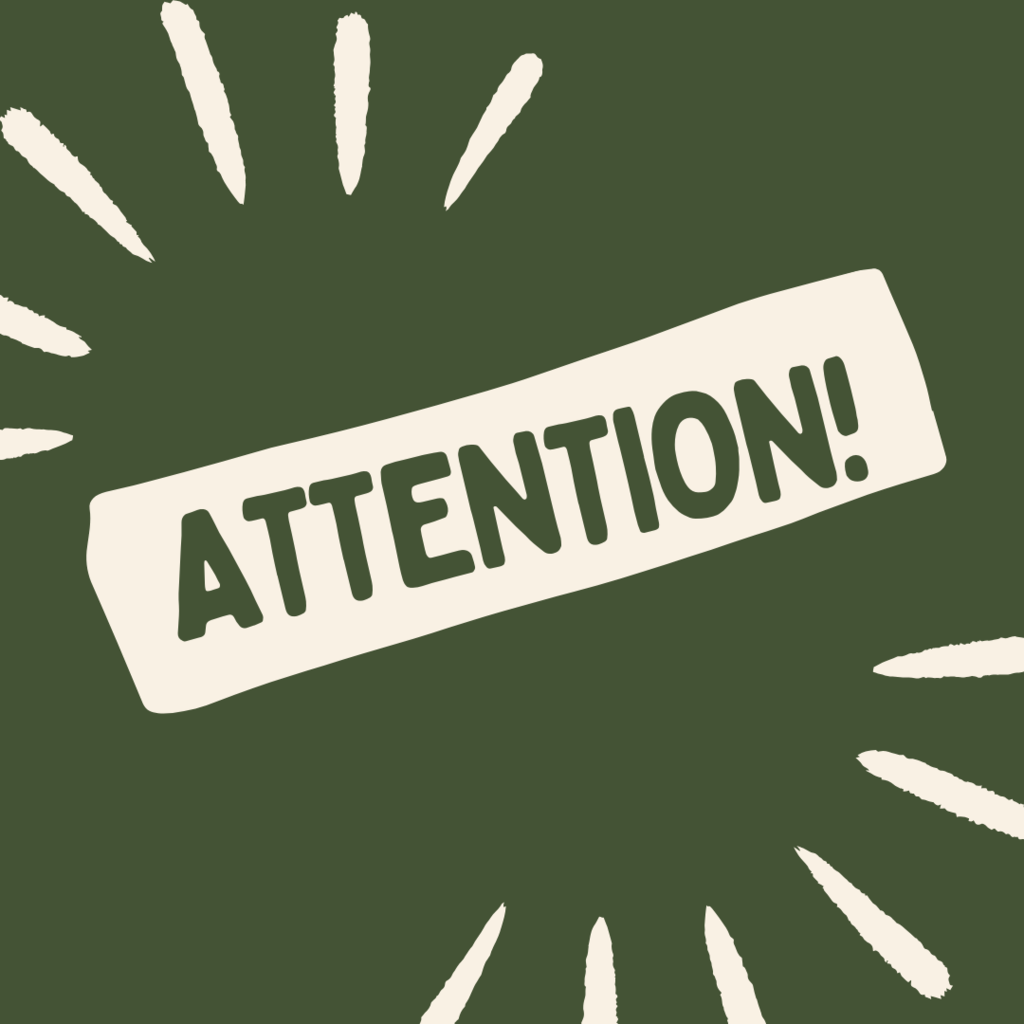 Attention! on a green background