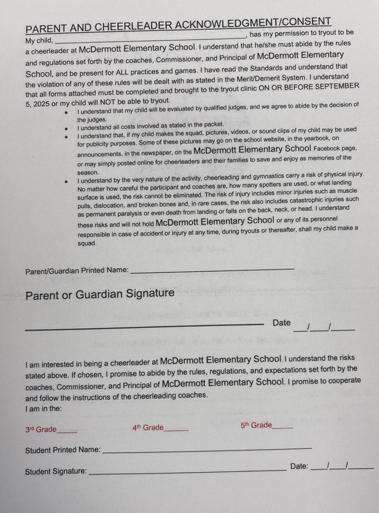 Cheer Consent Form